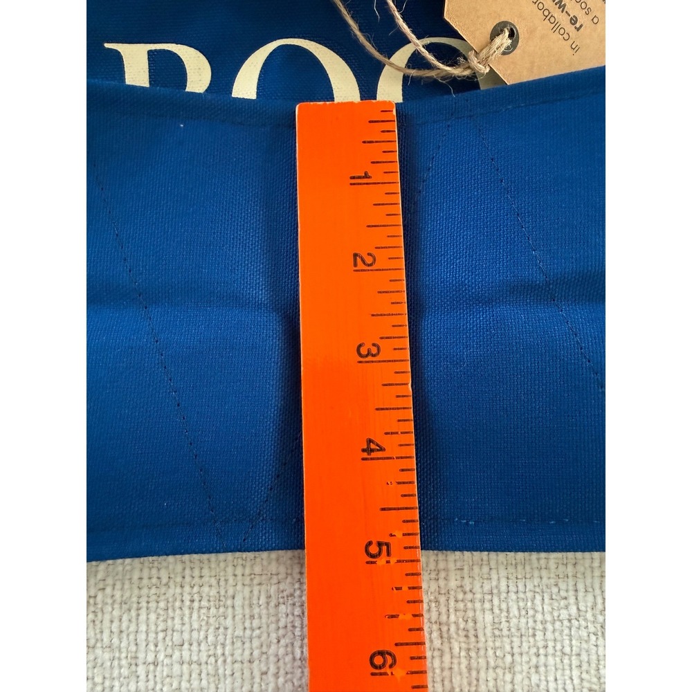 NWT Barns & Noble A BAG of BOOKS Canvas Tote Bag Book Bag Blue With Handles - Picture 13 of 13